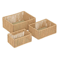 Atmosphera Lot de 3 Paniers Rectangles Ali 26cm Naturel