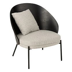Paris Prix Fauteuil Lounge Design Lone 81cm Noir & Gris