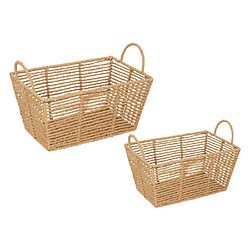Atmosphera Lot de 2 Paniers de rangement Eugène 35cm Naturel