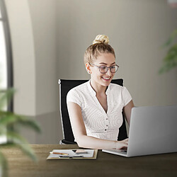 ML-Design Chaise de bureau ergonomique noire en simili PU pivotante hauteur réglable