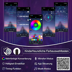 Blossom Paris Lit mezzanine 90x200cm métal blanc, sans matelas, LED, garde-corps, escalier, bureau