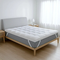 The White Stone Surmatelas 160x200 cm avec rembourrage en ouate de 1000 g/m² | Protège-mat