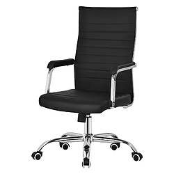 ML-Design Chaise de bureau ergonomique noire en simili PU pivotante hauteur réglable