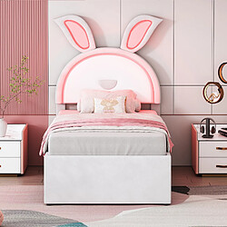 Avis Blossom Paris Lit enfant 90x200, velours, avec lit extra, tiroir, LED colorée, beige