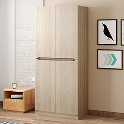 Otherland Armoire 70x40x170 cm, design 2 portes, petit rangement, couleur bois.