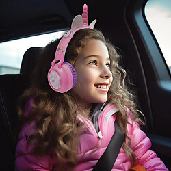 Lexibook Casque lumineux pliable Bluetooth et filaire Licorne avec limitation du volume pas cher