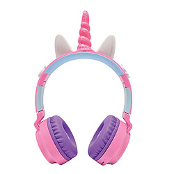 Lexibook Casque lumineux pliable Bluetooth et filaire Licorne avec limitation du volume