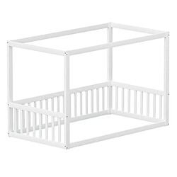 Blossom Paris Lit enfant 90x200, bois massif, à baldaquin, blanc