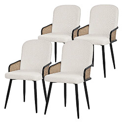 ML-Design Lot de 4 chaises de salle à manger Chaise de salon Chaise rembourrée Tissu Chais