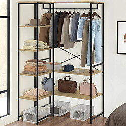 Idmarket Dressing d'angle modulable double penderie L. 90 / 123 cm DETROIT design industriel