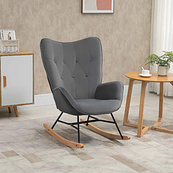 Blossom Paris Fauteuil à bascule avec cadre acier, rembourré, polyester satiné, confortable, pour salon