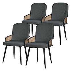 ML-Design Lot de 4 chaises de salle à manger Chaise de salon Chaise rembourrée Tissu Chais