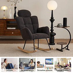 Acheter Blossom Paris Fauteuil à bascule, velours teddy doux, matelassé, siège rembourré, pour salon/chambre, gris foncé