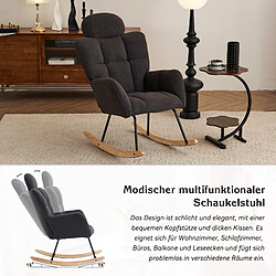 Avis Blossom Paris Fauteuil à bascule, velours teddy doux, matelassé, siège rembourré, pour salon/chambre, gris foncé