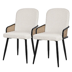 ML-Design Lot de 2 chaises de salle à manger Chaise de salon Chaise rembourrée Tissu Chais