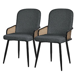 ML-Design Lot de 2 chaises de salle à manger Chaise de salon Chaise rembourrée Tissu Chais