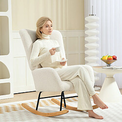 Blossom paris Fauteuil à bascule velours - Blanc crème