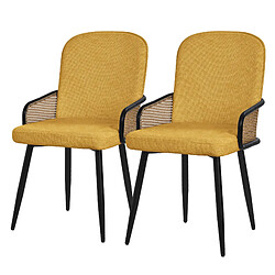 ML-Design Lot de 2 chaises de salle à manger Chaises de salon Chaise rembourrée Tissu Chai