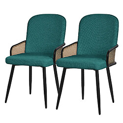 ML-Design Lot de 2 chaises de salle à manger Chaise de salon Chaise rembourrée Tissu Chais