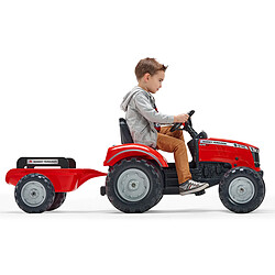 Acheter Tracteur enfant Massey Ferguson avec remorque 3 à 7 ans + ceinture avec outils de jardin enfants - Falk