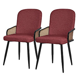 ML-Design Lot de 2 chaises de salle à manger Chaise de salon Chaise rembourrée Tissu Chais