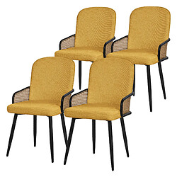 ML-Design Lot de 4 chaises de salle à manger Chaises de salon Chaise rembourrée Tissu Chai