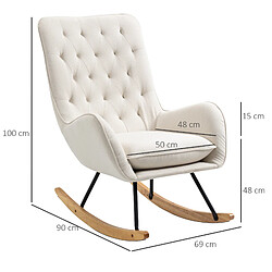 Blossom paris Fauteuil à bascule scandinave - Crème
