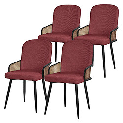ML-Design Lot de 4 chaises de salle à manger Chaise de salon Chaise rembourrée Tissu Chais