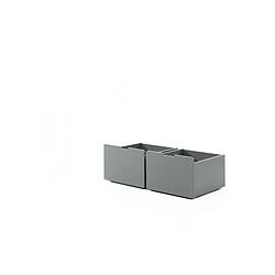 VIPACK 2 tiroirs de rangement pour lit gris