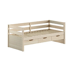 VIPACK Lit capitaine Margrit 90 x 200 cm finition pin