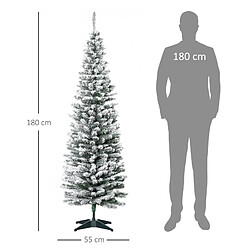 Blossom Paris Sapin de Noël artificiel 210 cm, branches PVC enneigées, pliable, support métal, Vert/Blanc