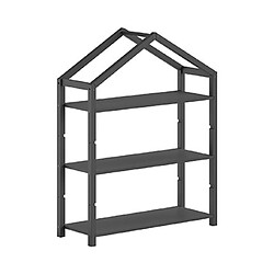 Mes Bibliothèque cabane 110x40x141cm noir en pin - PINO