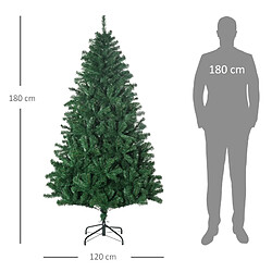 Blossom Paris Sapin de Noël 1.8 m, 1000 branches, pied métal, PVC vert Ø120x180H cm