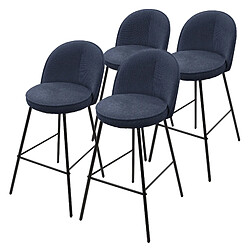 Ml-design lot de 4 tabourets de bar - Bleu foncé