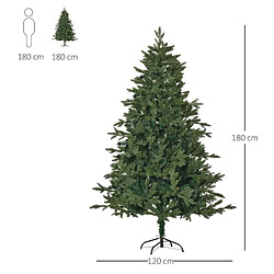 Blossom Paris Sapin de Noël artificiel 1.8 m, PVC PE métal Vert Ø120x180 cm