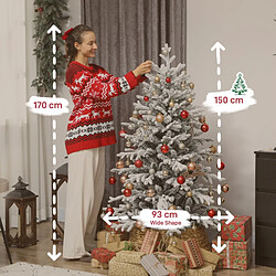 Blossom Paris Sapin de Noël artificiel 150cm avec neige, 1162 branches, support métal pliable