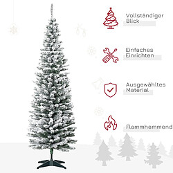 Avis Blossom Paris Sapin de Noël artificiel 210 cm, branches PVC enneigées, pliable, support métal, Vert/Blanc
