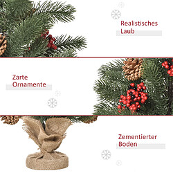 Acheter Blossom Paris Sapin de Noël 50 cm, 55 branches, 4 baies rouges & 4 pommes de pin, base ciment Ø28x50 cm