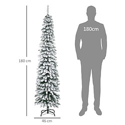 Blossom Paris Sapin de Noël artificiel, enneigé, design mince, ignifuge, 180 cm, Vert/Blanc