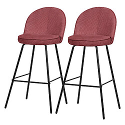 Ml-design lot de 2 tabourets de bar - Rouge