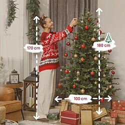 Blossom Paris Sapin de Noël artificiel à branches réalistes, support métal, montage facile, Vert