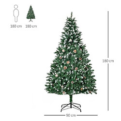 Blossom Paris Sapin de Noël artificiel 180 cm pin avec 59 cônes, neige, 1111 pointes pour intérieur