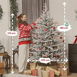 Blossom Paris Sapin de Noël artificiel 180 cm avec neige, 1976 pointes pour intérieur