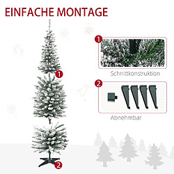 Blossom Paris Sapin de Noël artificiel 210 cm, branches PVC enneigées, pliable, support métal, Vert/Blanc pas cher