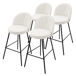 Ml-design lot de 4 tabourets de bar - Beige