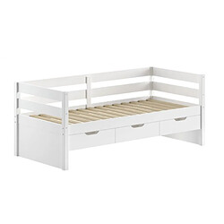 VIPACK Lit capitaine Margrit 90 x 200 cm coloris blanc