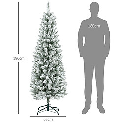 Blossom Paris Sapin de Noël artificiel 180 cm, 479 pointes et neige, pliable, support métal, vert