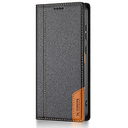 Étui de Protection Samsung S24 Ultra Anti-Fraude - Housse rabat avec Porte-Cartes - Fixation Magnétique - Noir
