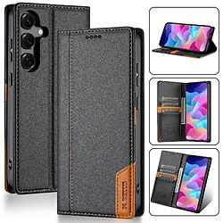 Étui de Protection Samsung S24 Ultra Anti-Fraude - Housse rabat avec Porte-Cartes - Fixation Magnétique - Noir