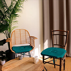 Paris Prix Galette de Chaise Uni Basic 40x40cm Emeraude